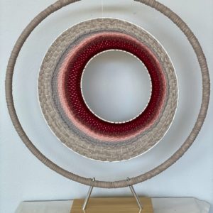 Iris Fibre Art Sculpture - by Jane Rodenburg of Weave Deck