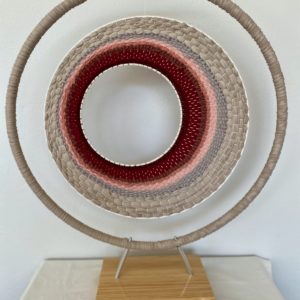 Iris Fibre Art Sculpture - by Jane Rodenburg of Weave Deck