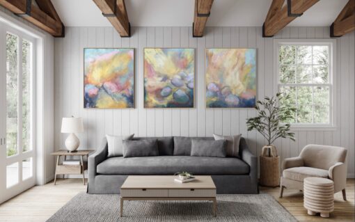 trtripych oil paintings interior